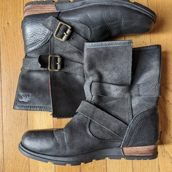 Sorel Major Moto Buffalo Plaid biker boots 9 new - Picture 4 of 4